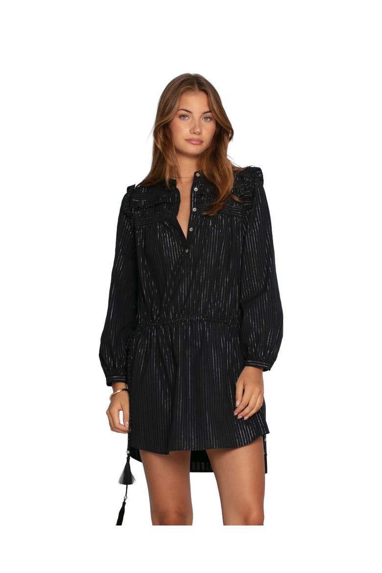 Off the Vine Lurex Stripe Mini Dress, Main, color, Black