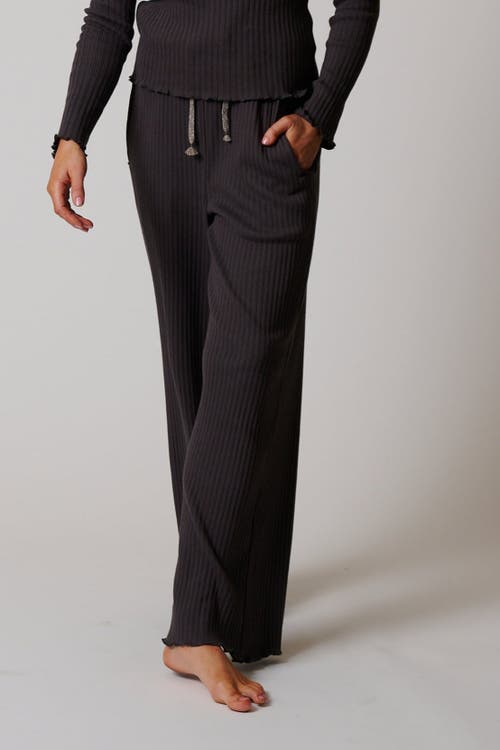 Leisure Lab Cotton Rib Pant In Charcoal