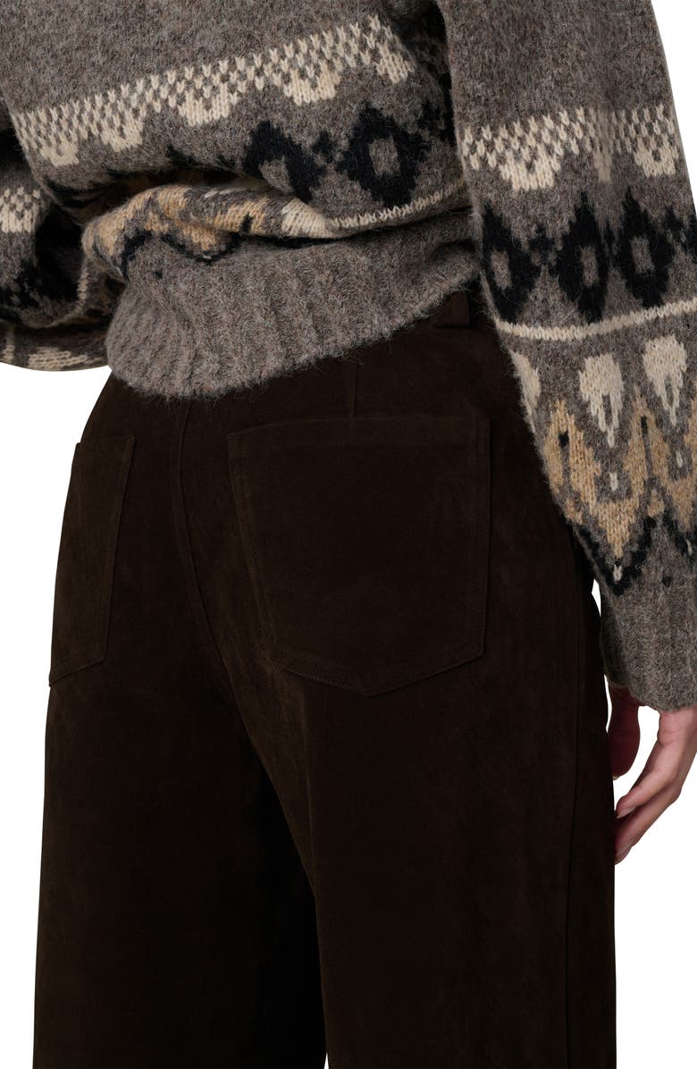 Joe's Jeans The Mia High Waist Ankle Wide Leg Faux Suede Jeans, Alternate, color, Dark Chocolate