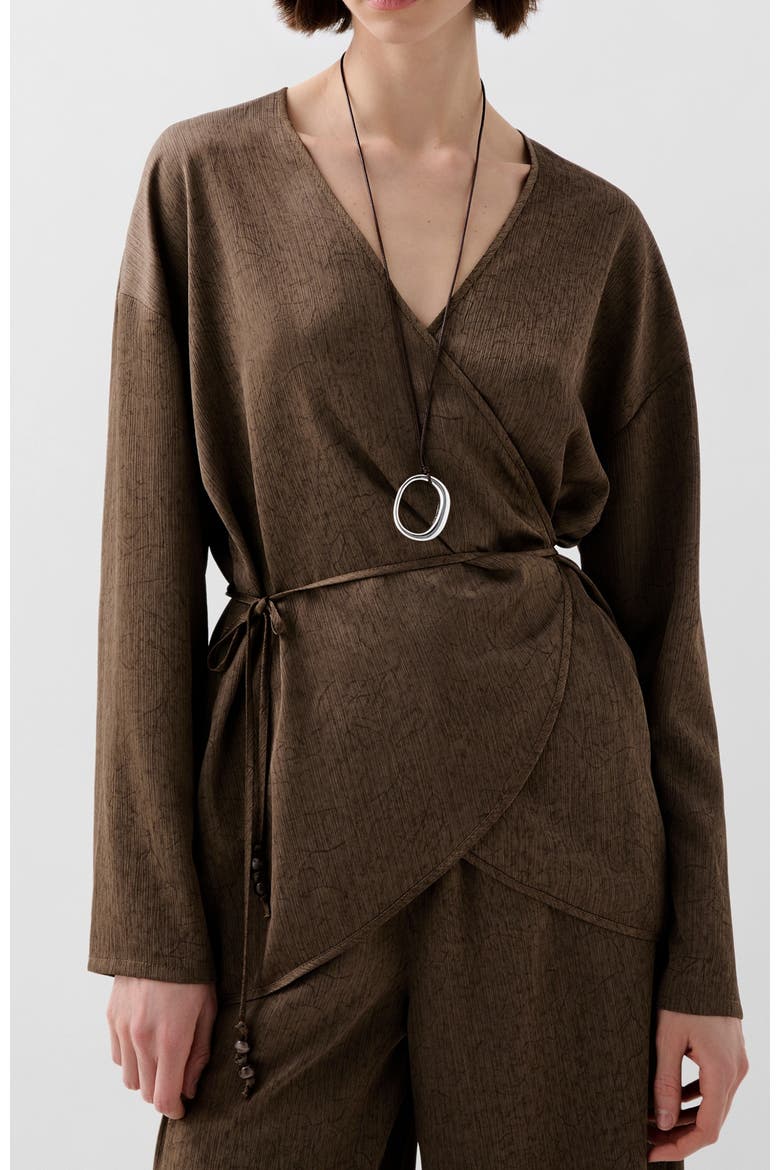 Crinkle Kaftan, Main, color, Khaki