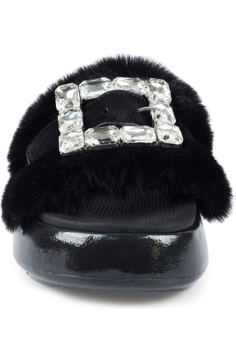 ZIGI Fab Faux Fur Platform Sandal, Alternate, color, Black