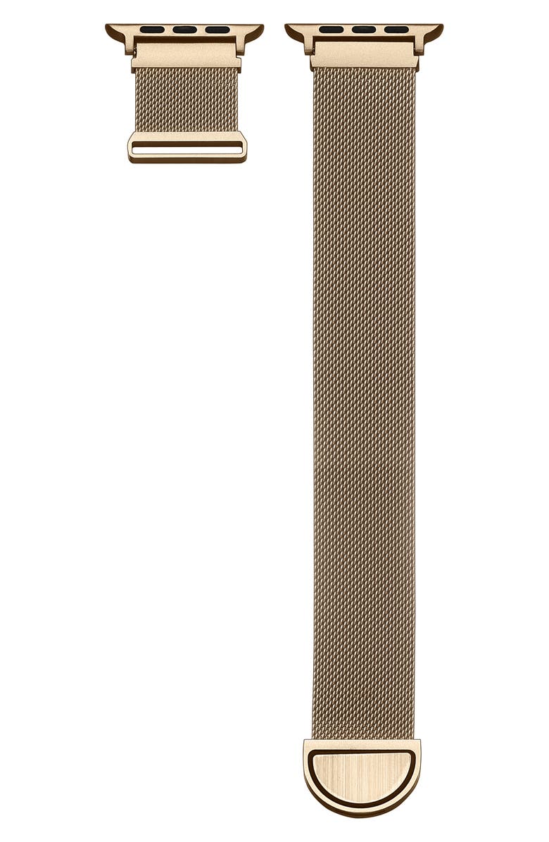 The Posh Tech Stainless Steel Apple Watch<sup>®</sup> Bracelet Watch Band, Main, color, Gold