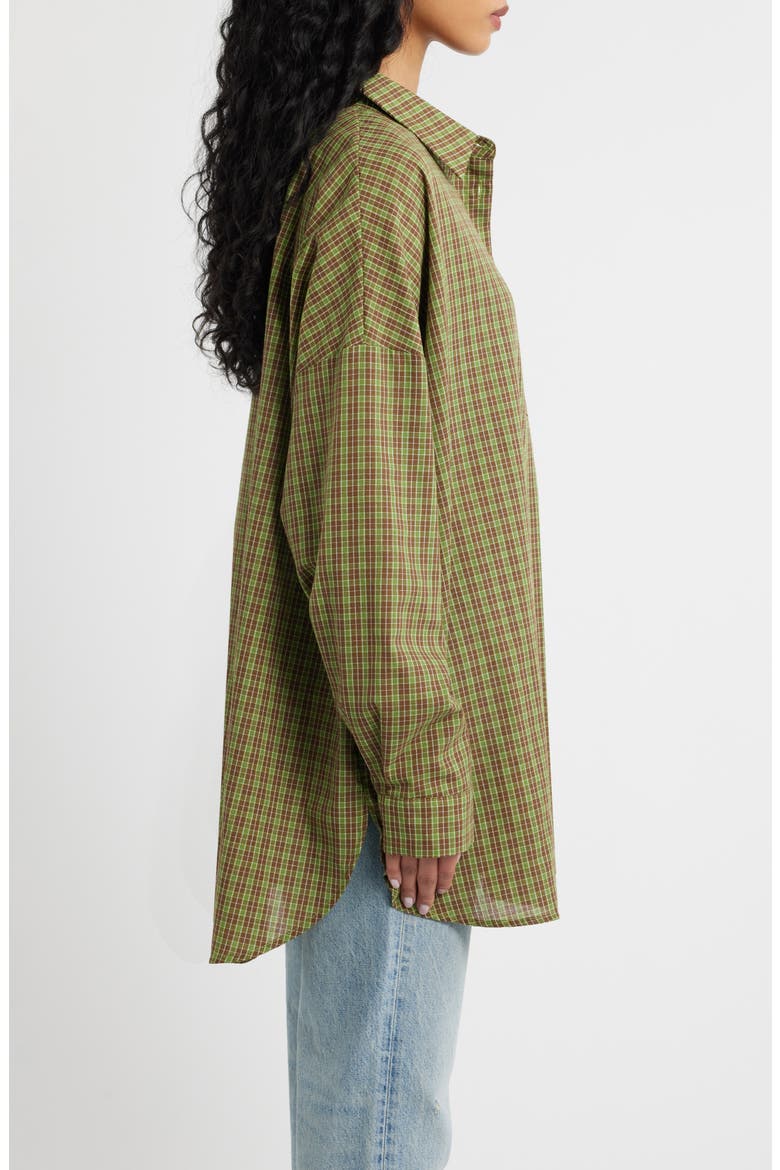 Soul Searching Cotton Button-Up Shirt, Alternate, color, GREEN PLAID