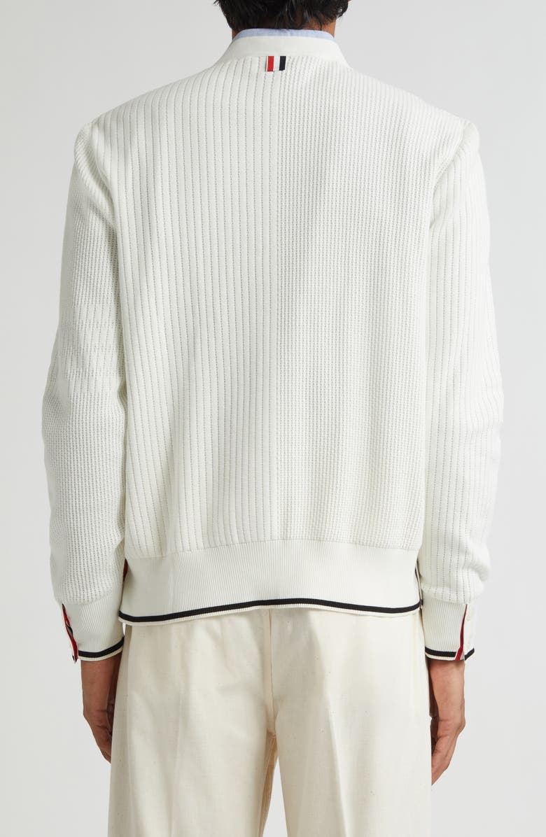 Thom Browne Mixed Stitch Cotton Cardigan, Alternate, color, 