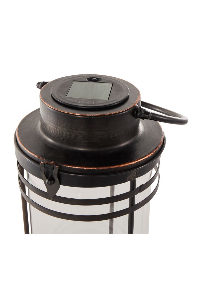 Black Metal Candle Lantern, Alternate, color, BLACK