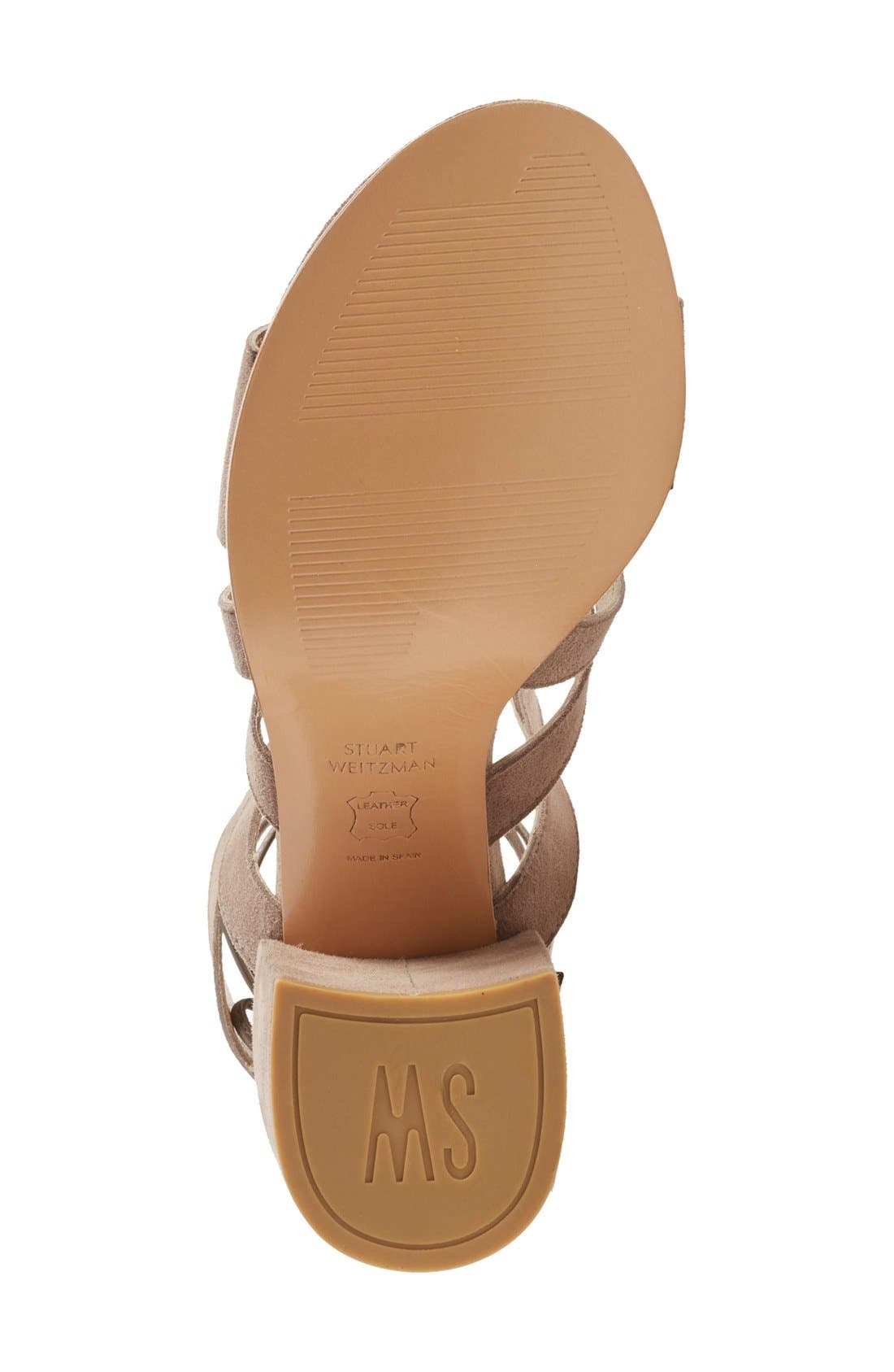 Stuart Weitzman 'Tiegirlbingo' Wraparound Lace Sandal, Alternate, color, 