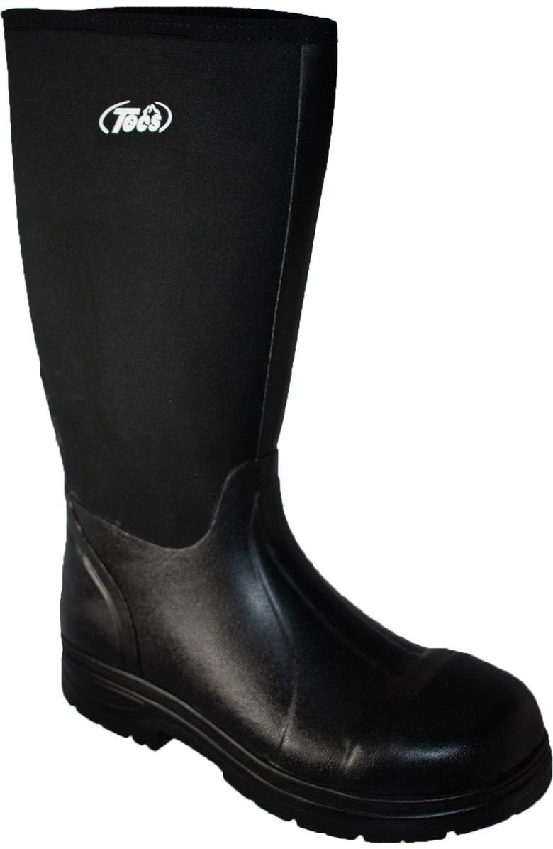 Tecs 16" Cement Rubber Boot Steel Toe, Main, color, Black