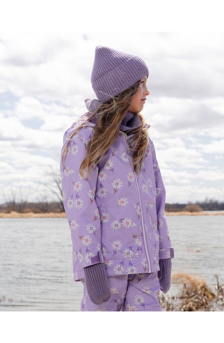 Deux par Deux Girl Soft Ribbed Knit Mittens, Alternate, color, Lavender