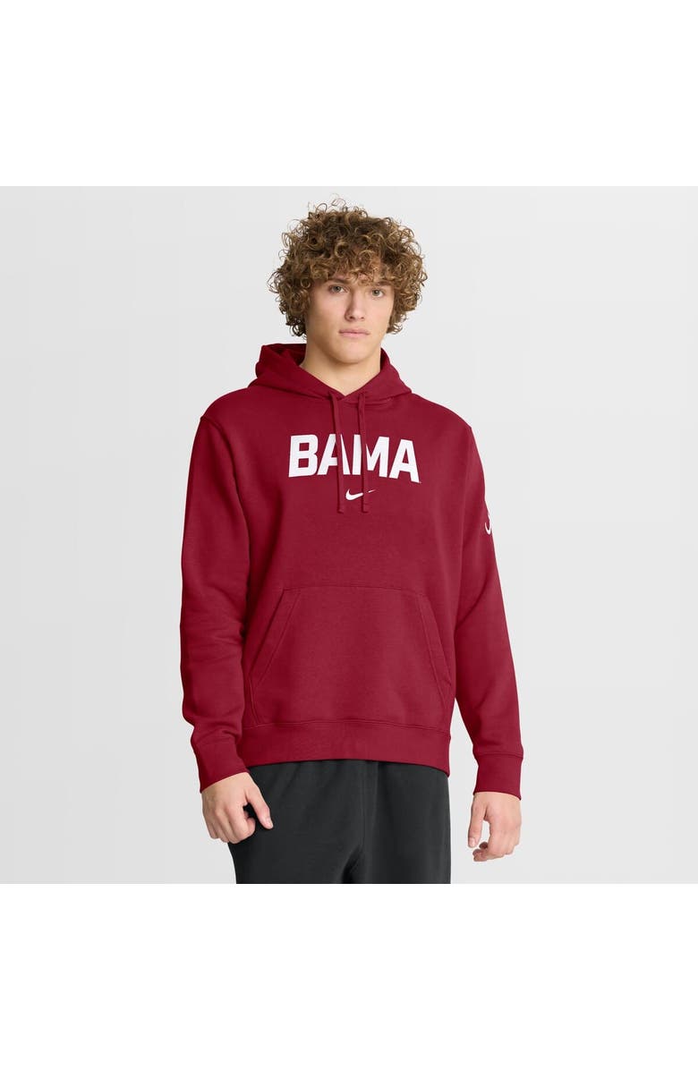 Nike Men's Nike Crimson Alabama Crimson Tide Nickname Club Fleece Pullover Hoodie, Main, color, Crimson