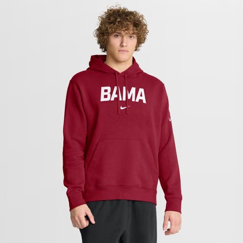 Men's Nike Crimson Alabama Crimson Tide Nickname Club Fleece Pullover Hoodie