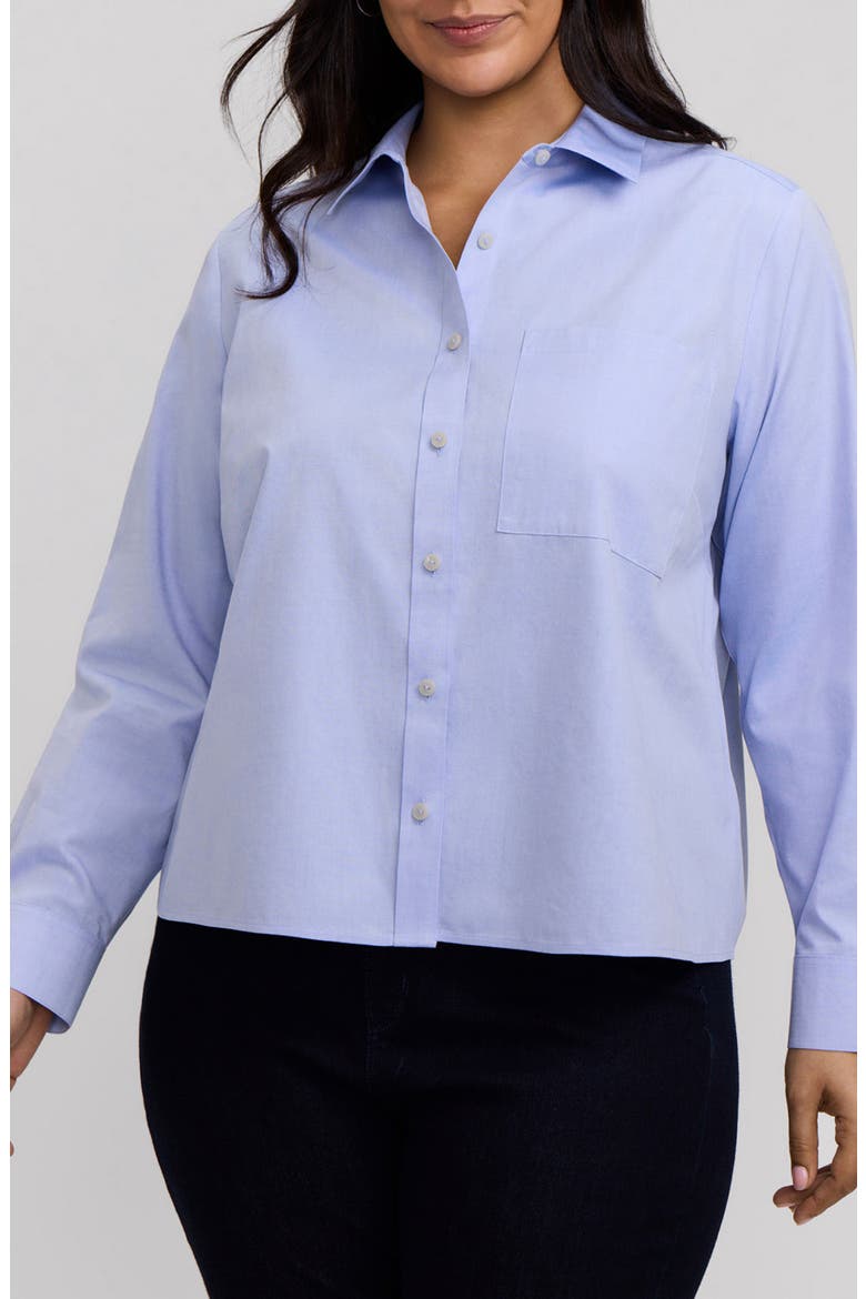 Jodie Cotton Button-Up Shirt, Main, color, BLUE WAVE