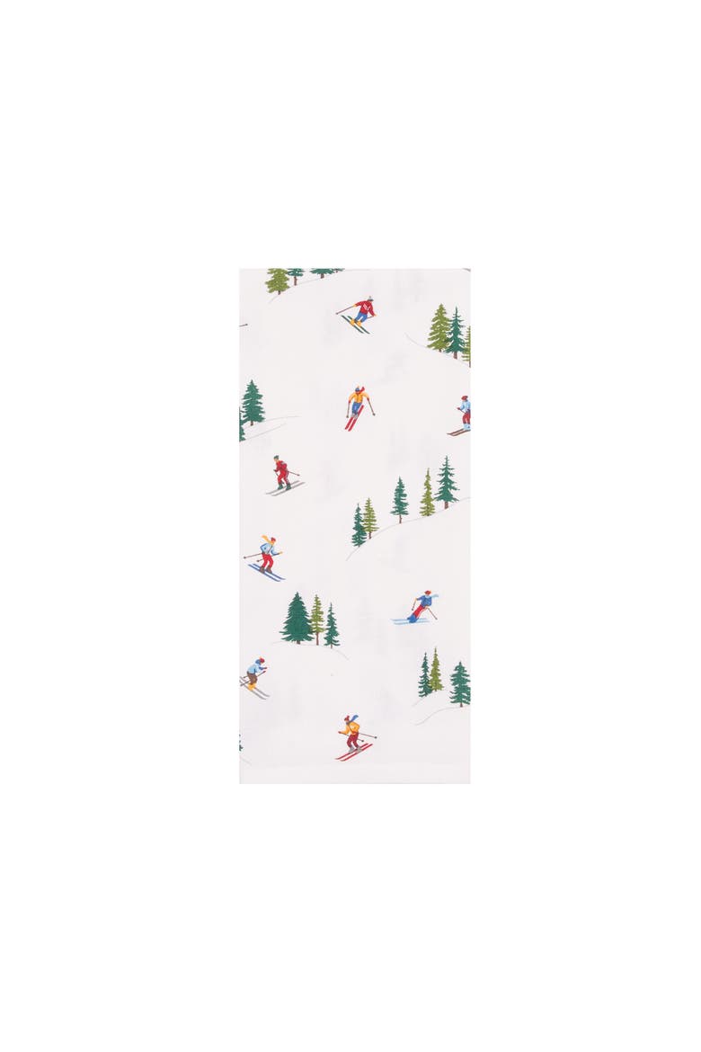 Alpine Skiers Winter Sports Christmas Towel & Stand Gift Set, Alternate, color, Red