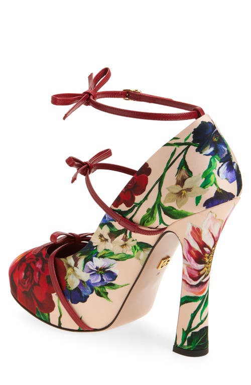 Dolce & Gabbana Dolce&gabbana Floral Print Ankle Strap Mary Jane Pump In Floral Print