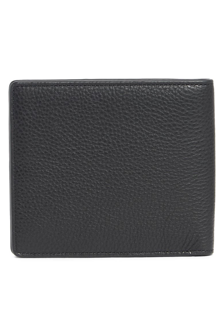 Slim Pebble Leather Bifold Wallet, Alternate, color, BLACK