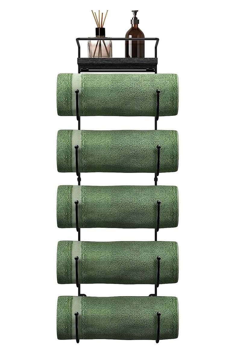 Wall Mounted Organizing Rack, Alternate, color, BLACK
