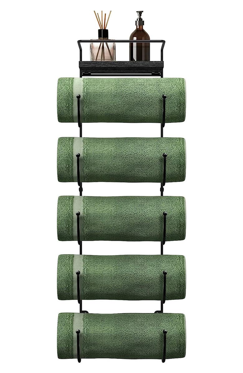 SORBUS Wall Mounted Organizing Rack, Alternate, color, Black