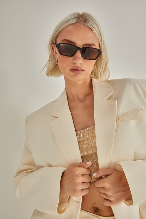 Nasty Gal Twill Oversized Tailored Blazer In Neutral