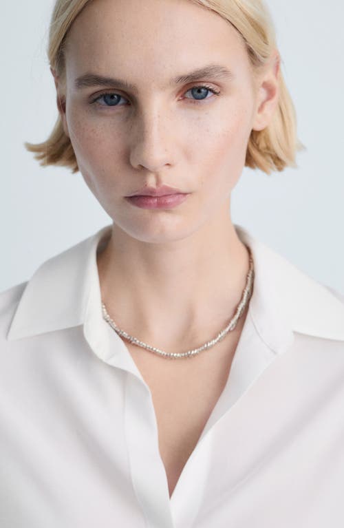 Mango Fluid Button-up Shirt In Off White