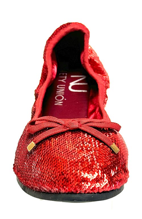 Ninety Union Sequin Ballerina Flat In Red