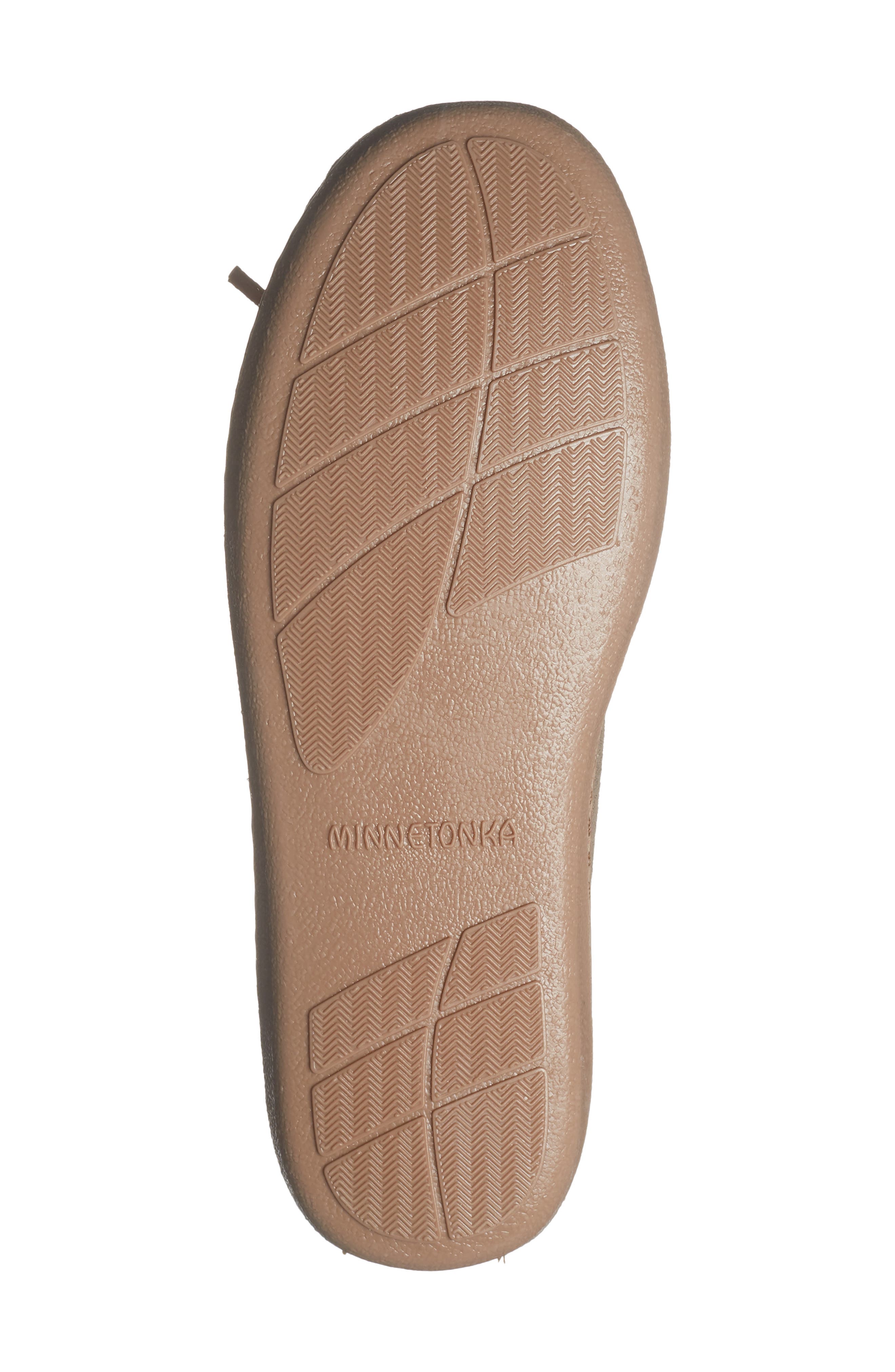 Minnetonka Suede Faux Fur Slipper, Alternate, color, Gray