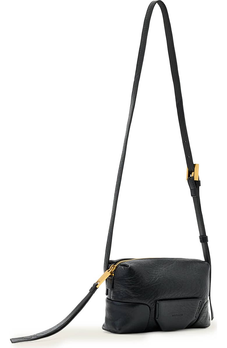 AllSaints Micro Ares Crossbody Bag, Alternate, color, Black