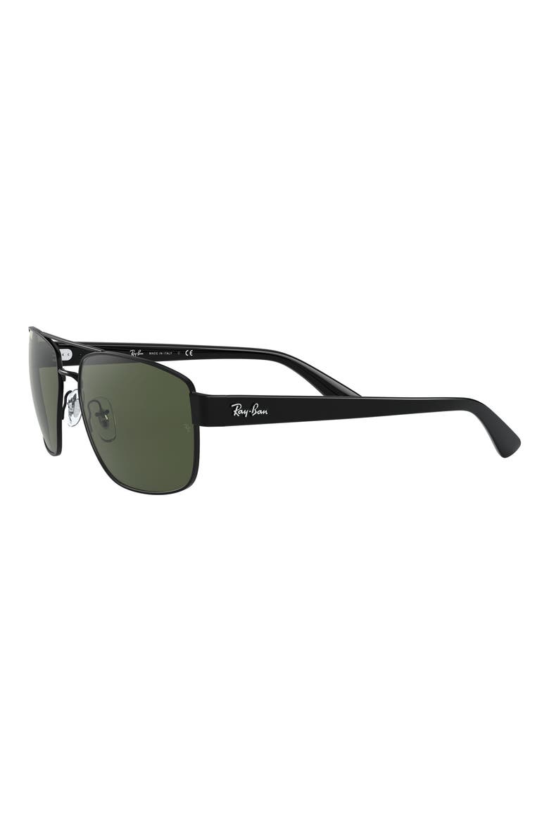 60mm Navigator Sunglasses, Alternate, color, BLACK/ GREEN
