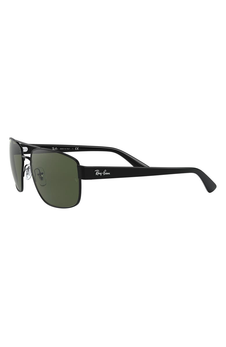 Ray-Ban 60mm Navigator Sunglasses, Alternate, color, Black/ Green