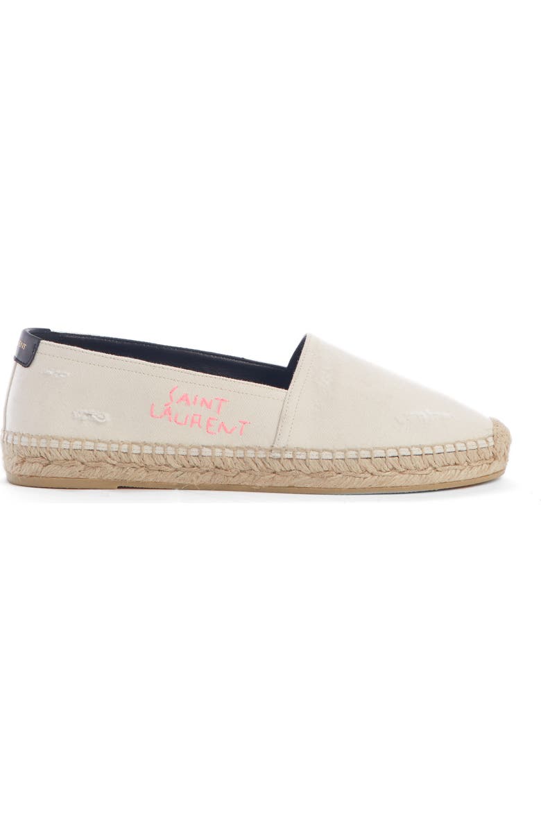 Saint Laurent Logo Embroidered Espadrille, Alternate, color,