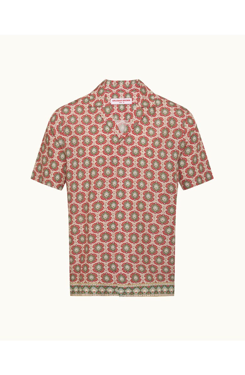 Orlebar Brown Maitan Relaxed Fit Passetto Print Shirt, Main, color, Vermillion