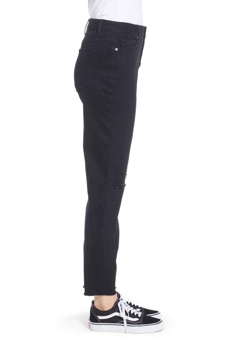 Ripped High Waist Ankle Jeggings, Alternate, color, BLACK RINSE