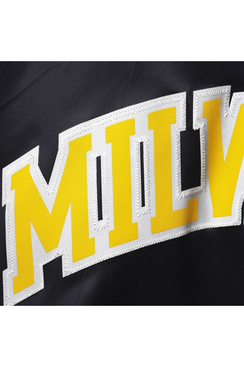 Men's Pro Standard Navy Milwaukee Brewers Wordmark Satin Full-Snap Jacket, Alternate, color, Navy