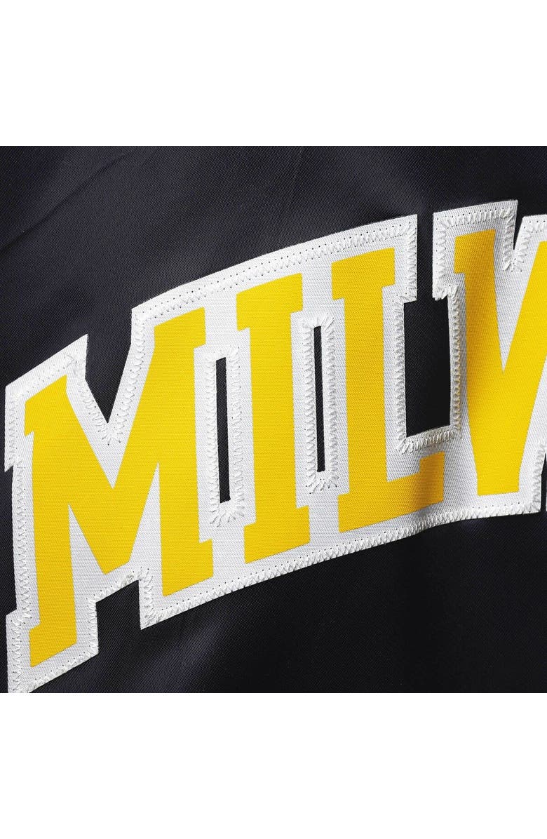 PRO STANDARD Men's Pro Standard Navy Milwaukee Brewers Wordmark Satin Full-Snap Jacket, Alternate, color, 