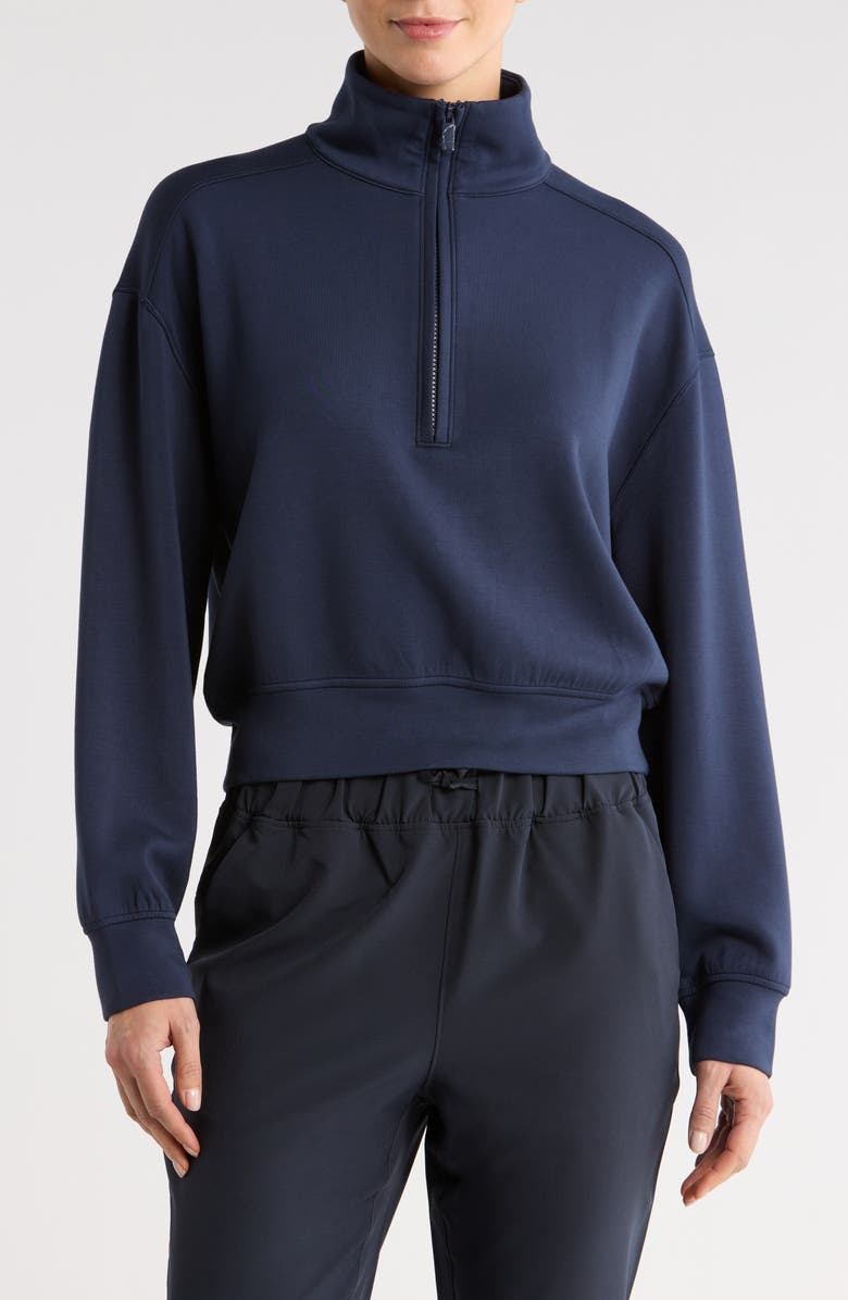 TravisMathew Skyloft Soft Echo Half Zip Pullover, Main, color, Navy Blazer