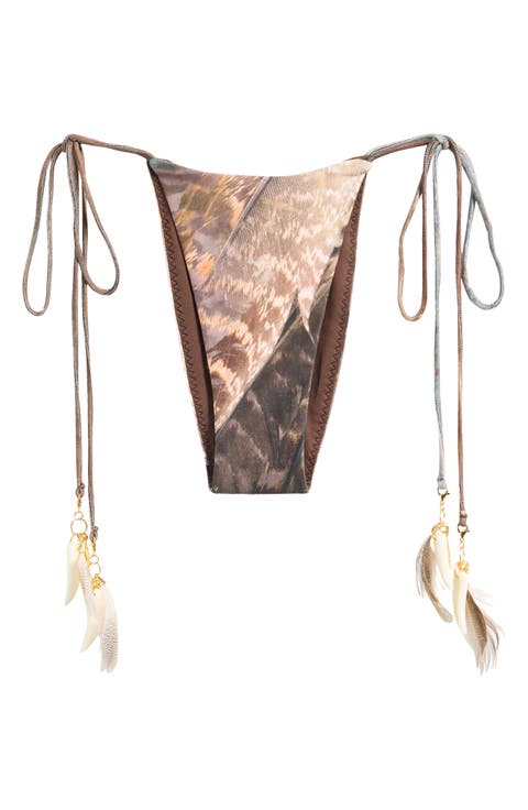 Print Side Tie Bikini Bottoms