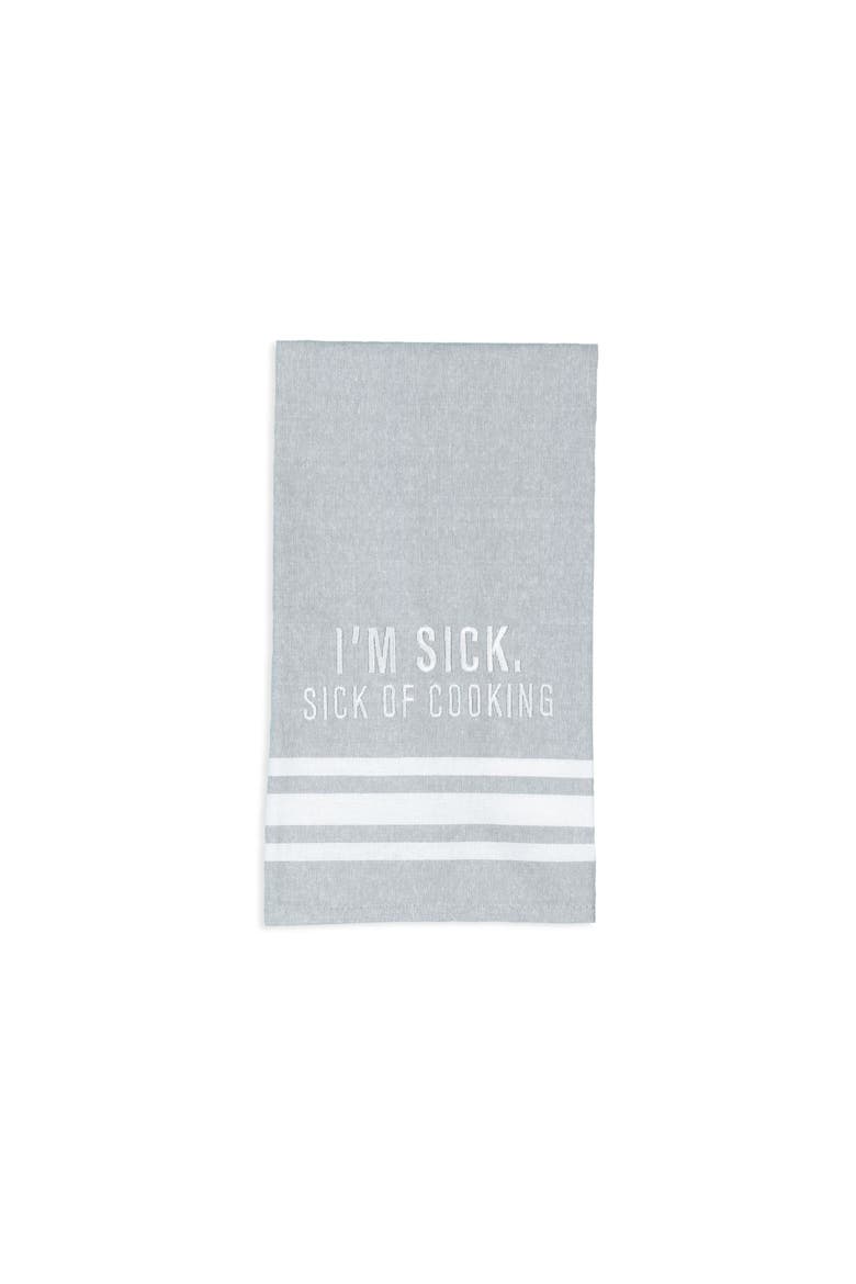 I'm Sick. Sick Of Cooking Tea Towel Cotton White, Main, color, Grey