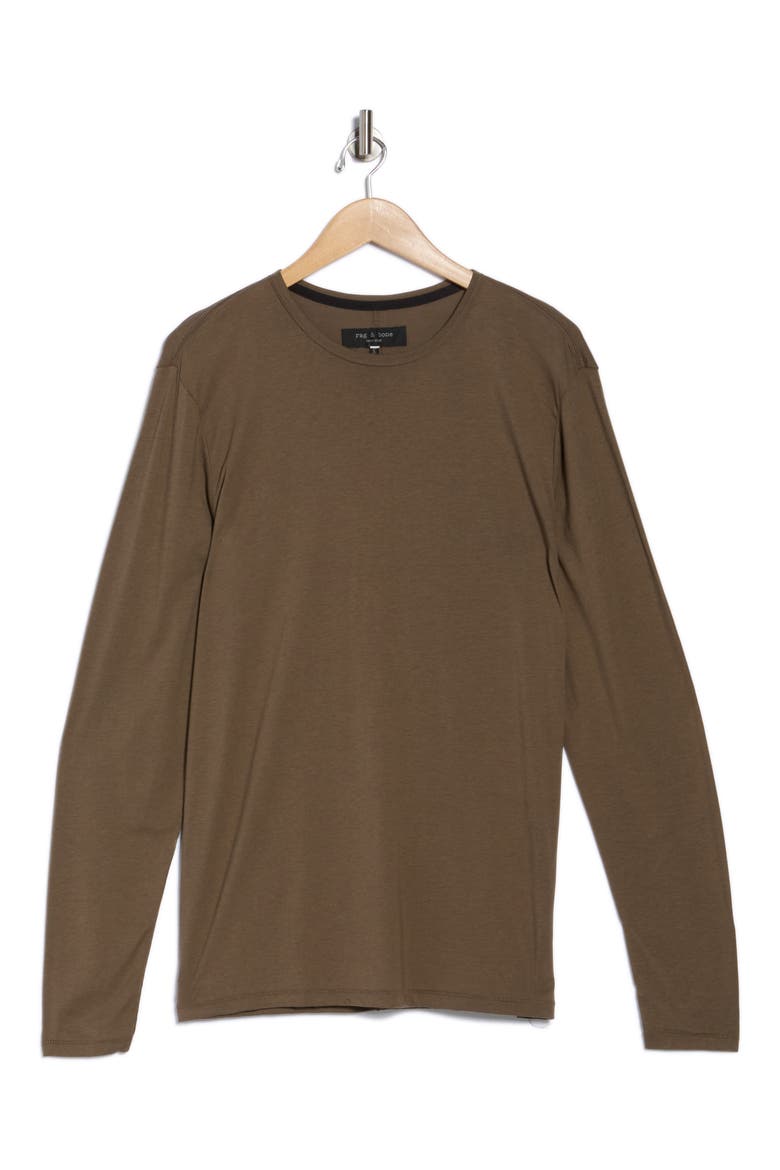 Long Sleeve Crewneck T-Shirt, Alternate, color, DARK STONE