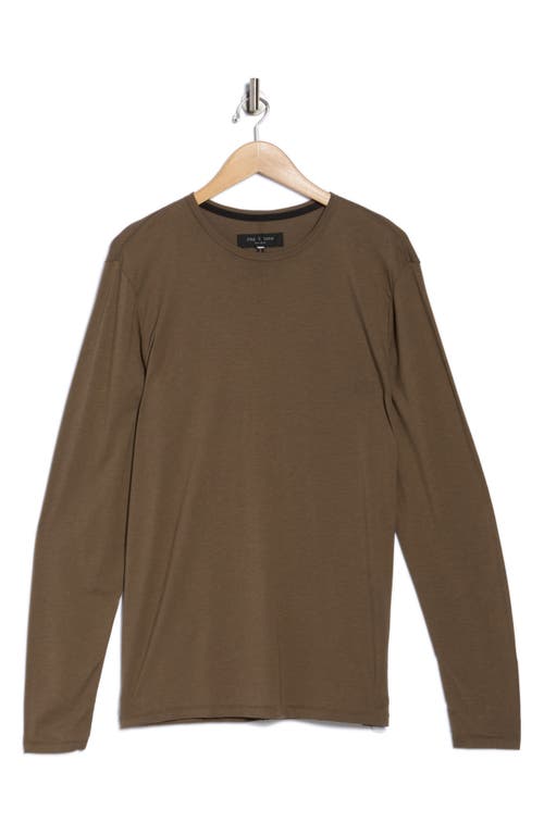Rag & Bone Long Sleeve Crewneck T-shirt In Brown