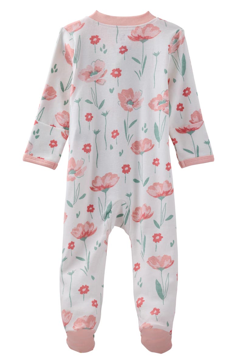BUTTERBLU Scout One-Piece Organic Cotton Pajamas, Alternate, color, Floral Fields