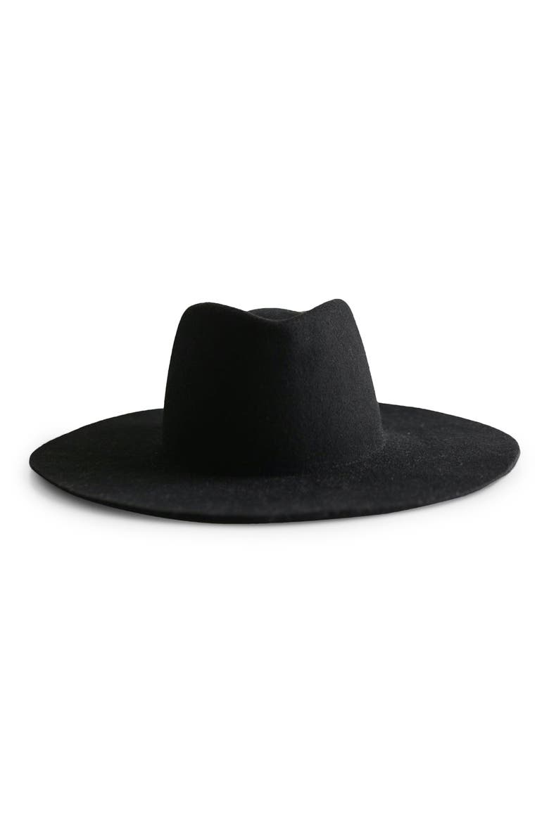 Dakota Wide Brim Felt Hat, Main, color, BLACK