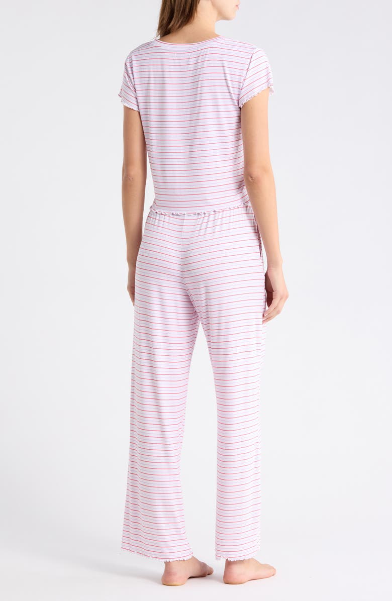Abound Sweet Dreams Knit Pajamas, Alternate, color, White- Purple Jess Stripe