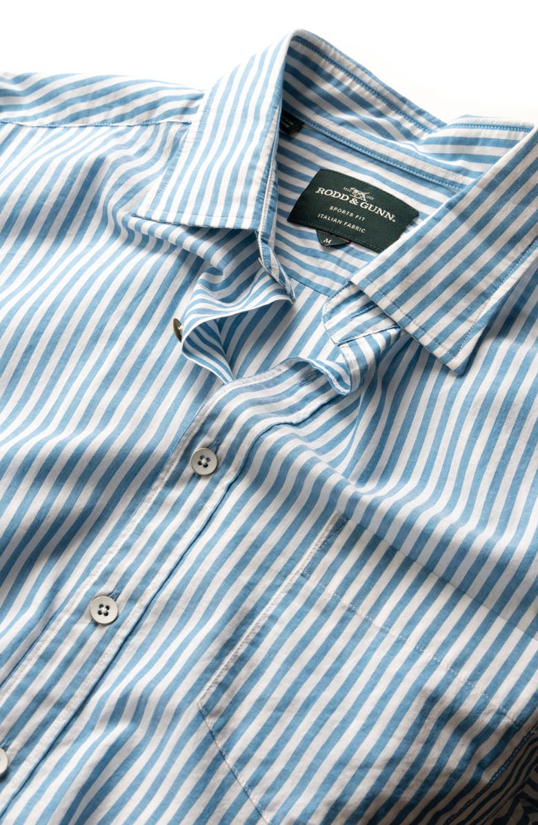 Rodd & Gunn Ferry Landing Sports Fit Stripe Button-Up Shirt, Alternate, color, Teal