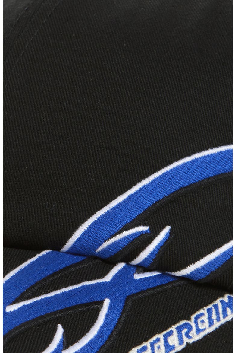 Flame Embroidered Dad Baseball Cap, Alternate, color, BLACK