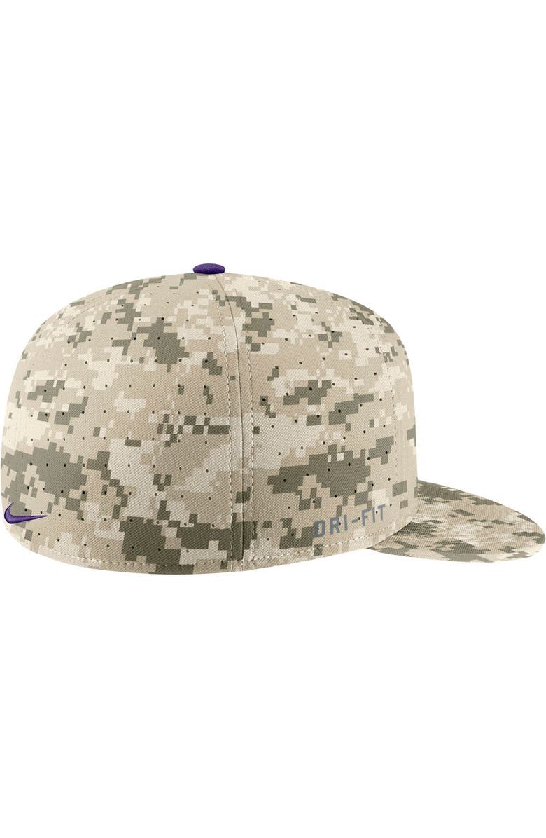 Nike Men's Nike Camo LSU Tigers Aero True Baseball Performance Fitted Hat, Alternate, color, 