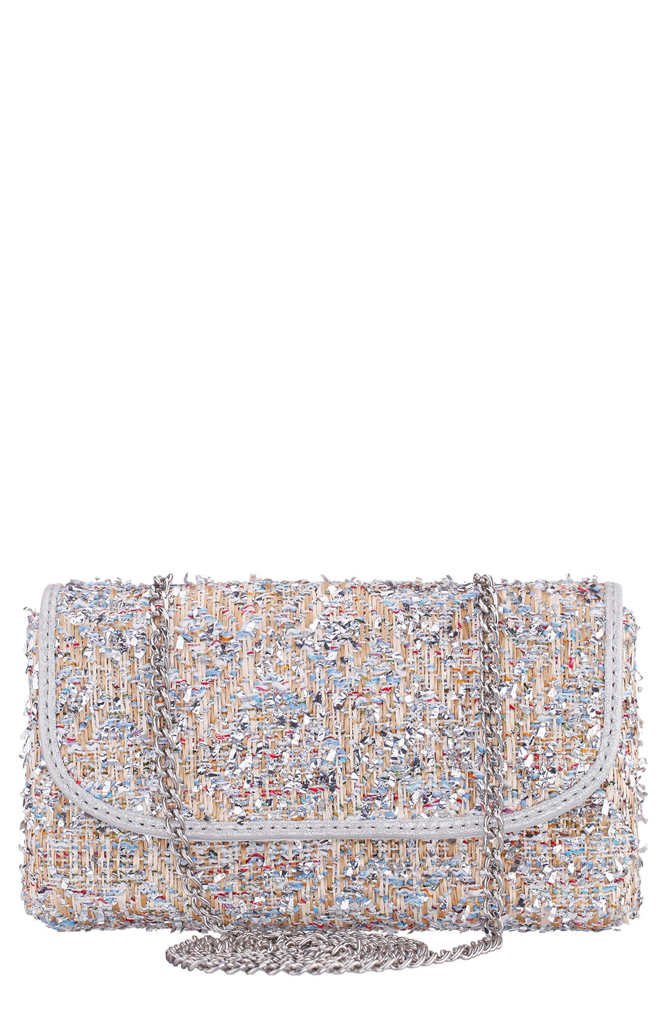 Cerise Textured Clutch, Main, color, SILVER MULTI