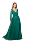 Long Sleeve Beaded Lace Gown