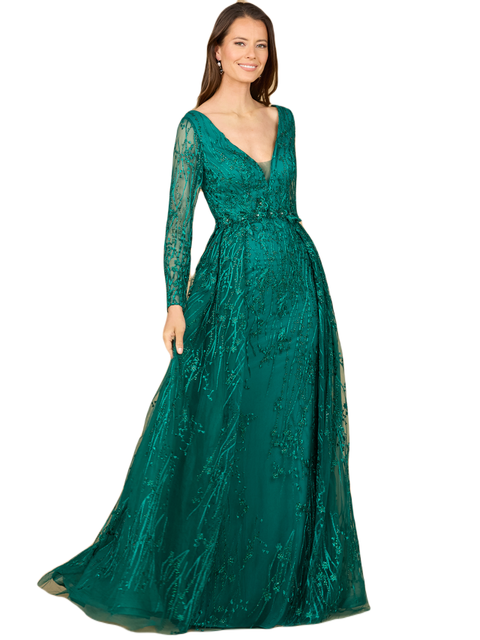 Elegant Overskirt Dress with Long Sleeves