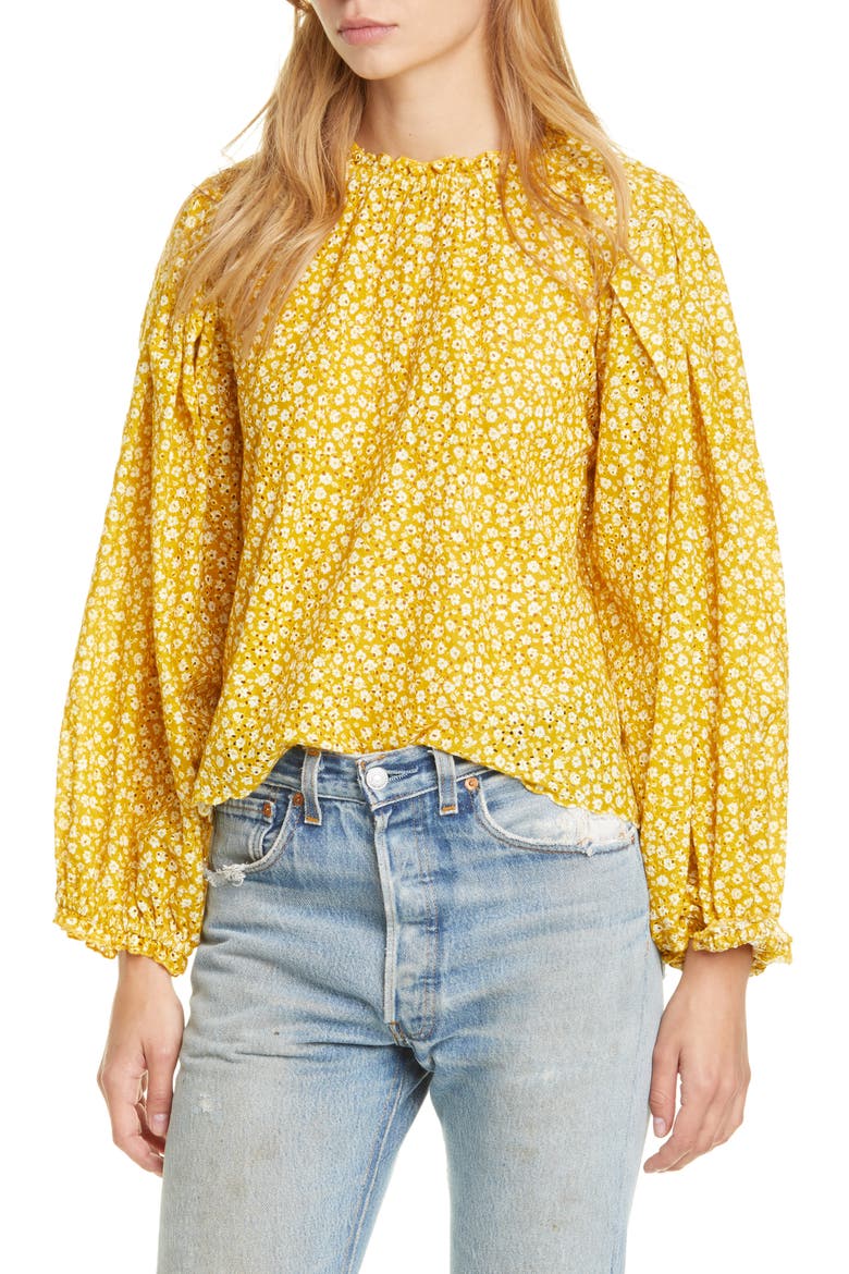 The Chime Top, Main, color, SUNBEAM LEOPARD FLORAL