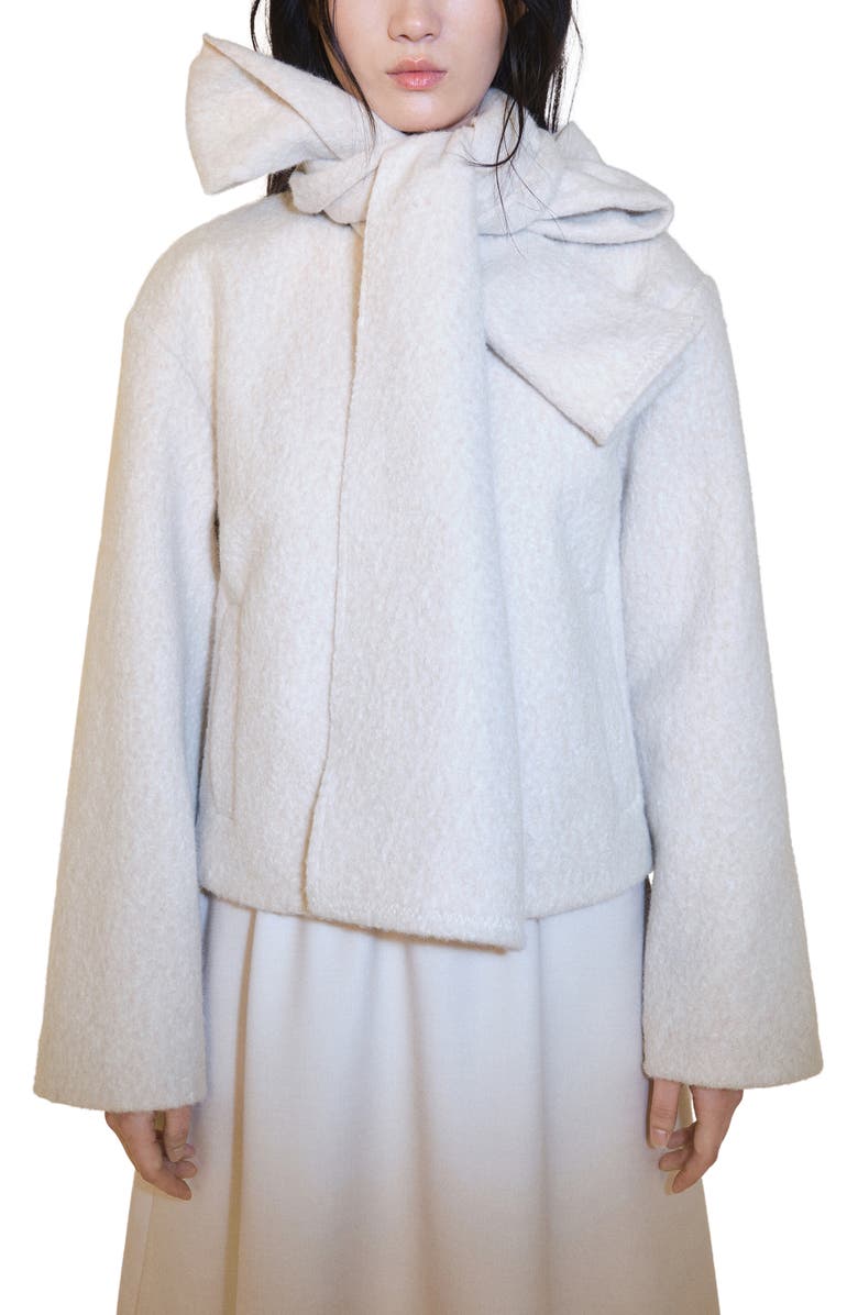 MANGO Jacket with Removable Scarf, Main, color,