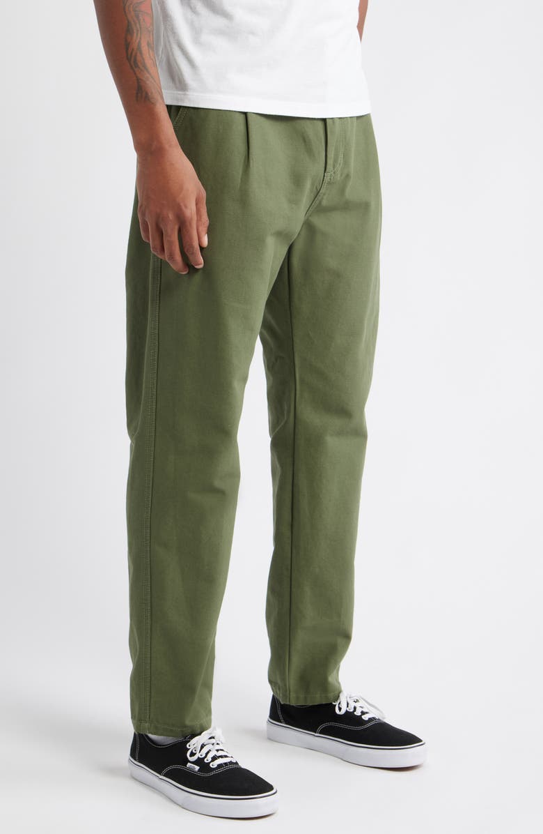 Service Works Pleated Cotton Canvas Waiter Pants, Alternate, color, Olive