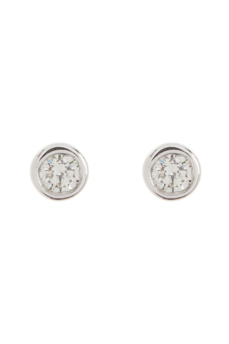 14K Gold Bezel Diamond Stud Earrings - 0.15 ctw. (Nordstrom Exclusive), Main, color, 14K WHITE GOLD